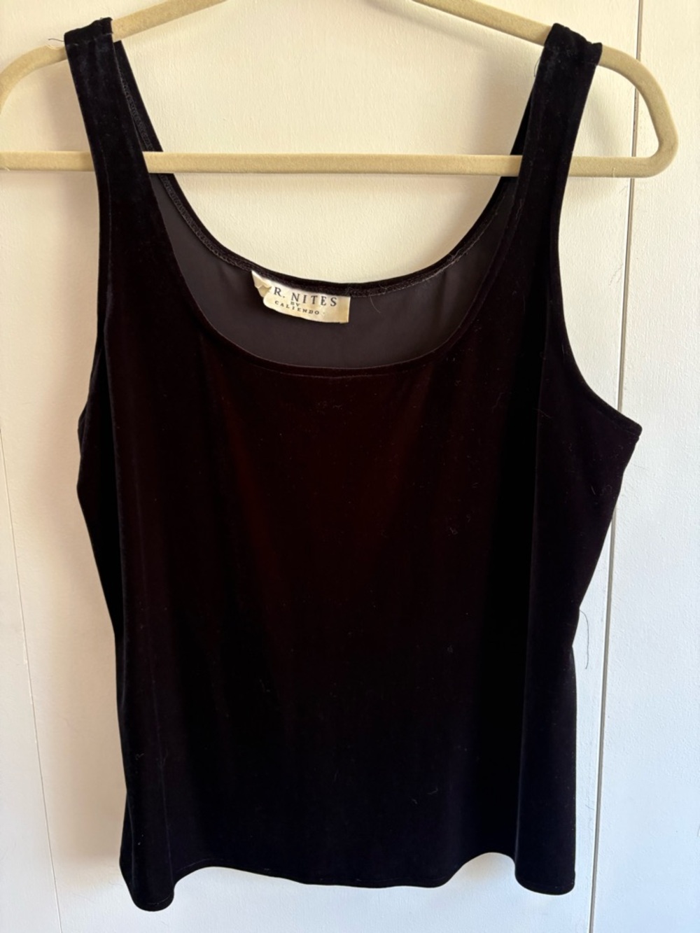 Vintage Black Velvet Tank Top